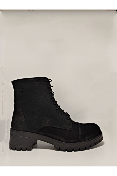 Castle Black Yldz-2670-2 Black Genuine Leather Women's Boots Black