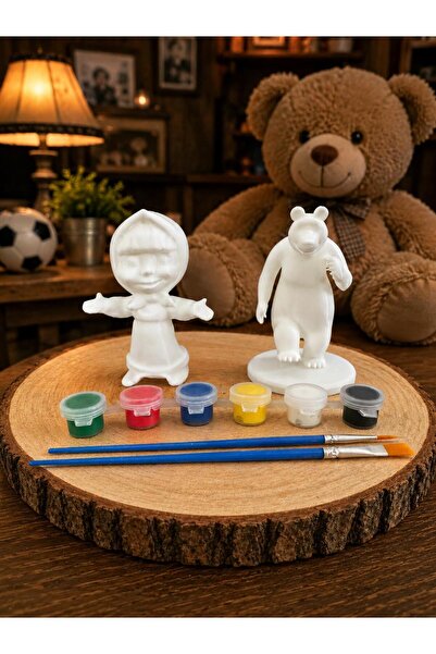 3D Hobby 3D Maşa Ve Koca Ayı Figür Boyama Seti - Kendin Boya Hobi ve Etkinlik...