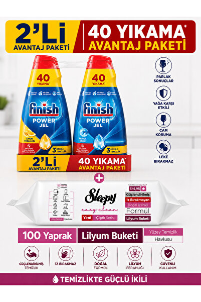 Finish Dishwasher Detergent Gel 1000 ml +Dishwasher Detergent Gel Lemon 1000 ml