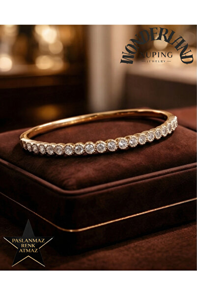 XUPING JEWELRY Kelepçe Bileklik - 14K Altın Renginde - Kararmaz - Zirkon Taşlı
