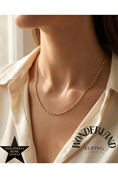 XUPING JEWELRY Minik Bademler Kadın Kolye 45 +5 cm uzatma - 14K Altın Rengind...