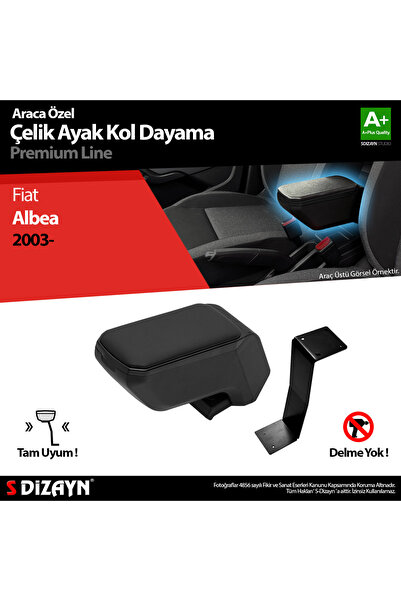 S Dizayn S-Dizayn Fiat Albea Kol Dayama Kolçak Çelik Ayaklı ABS Siyah 2003-20...