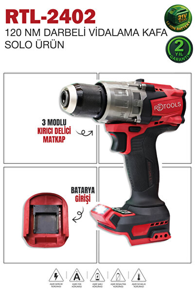 RETOOLS BORDO 120 NM VİDALAMA KAFA