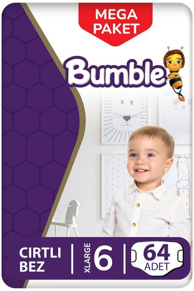 Bumble Size 6 Maxi Baby Diapers Mega Pack 64 Pieces |   15kg