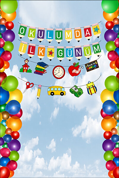 PROMISEBACKDROP2 OKULDA İLK GÜNÜM 150x200 KUMAŞ PANO OKUL ETKİNLİK