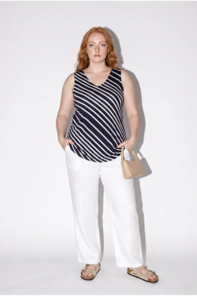 Stil Diva Striped Sleeveless T-Shirt