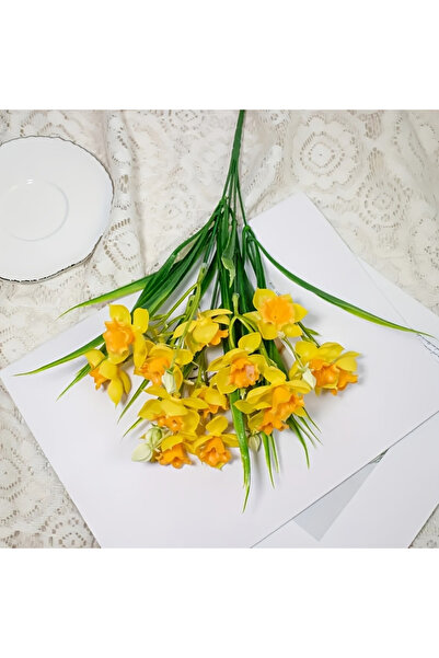 Choice Orange yellow Artificial Daffodil Flowers for Outdoor Fake Flowers Pla...