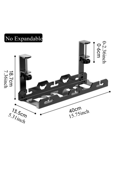 Choice Black fixed Telescopic Under Table Storage Rack Metal Cable Management...