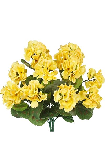 Choice 1Pcs Yellow 14in Artificial Geraniums Red Faux Flowers Silk Bouquet DI...