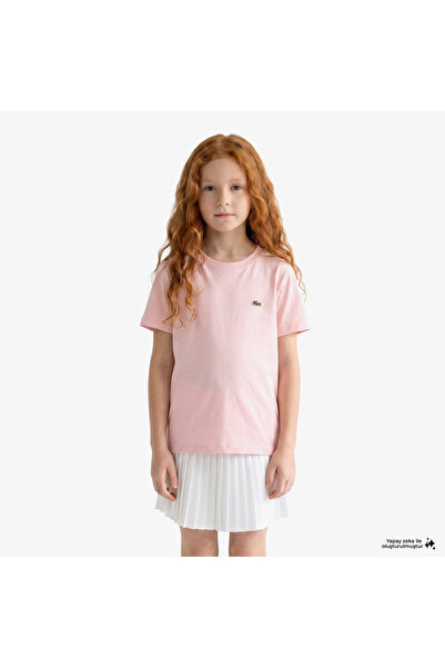 Lacoste Çocuk Bisiklet Yaka Açık Pembe T-Shirt