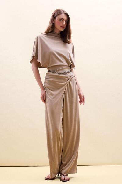 DeFacto Wide Leg Crepe Pants H3879Ax26Sm