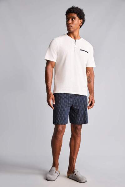 DeFacto New Regular Fit Short Sleeve 2-Piece Pajama Set H7426Ax26Au