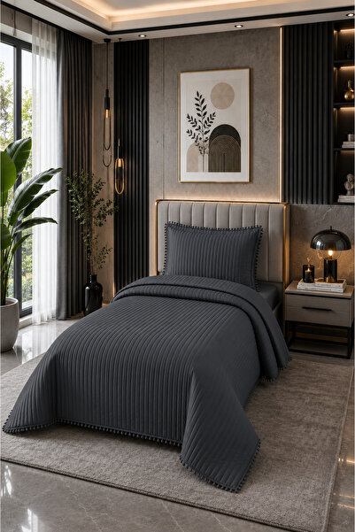 Bella Home Sofia Pompom Single Bedspread Set - 180X240 cm