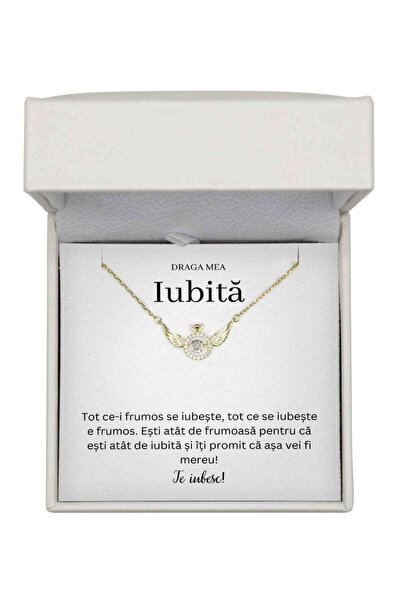 The Jewel Heart Colier cu mesaj de dragoste pentru iubită, cutie LED inclusă,...