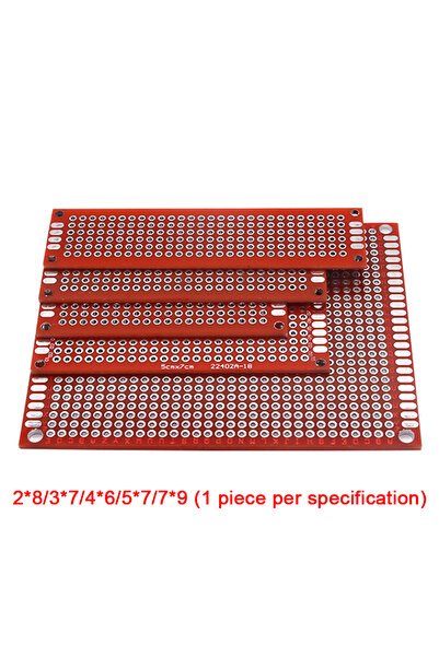 Choice3 Red 5Pcs/Lot 6 Color 2x8/3x7/4x6/5x7/7x9CM Double Side Prototype DIY ...