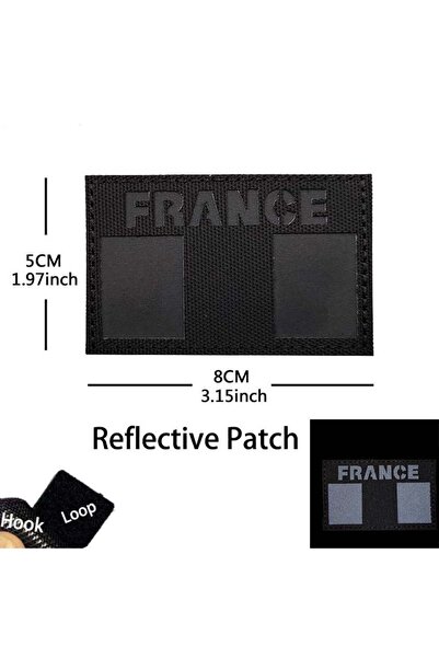 Choice5 HK110-05-Black France Flag Patch Clothes Applique Embroidery Morale E...