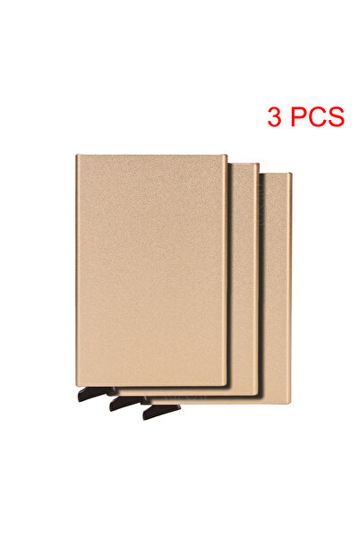 Choice9 Gold 3PCS Rfid Holder Metal Thin Slim Smart Wallet Men Women Wallets ...