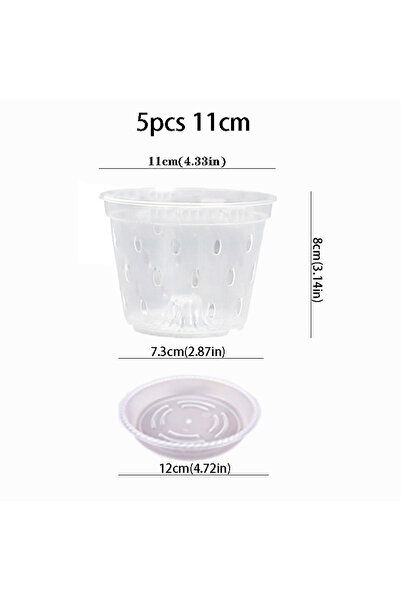 Choice4 5pcs 11cm 5Pcs 11/12.5/14/15/17cm Planter Pots with Side Holes Orchid...