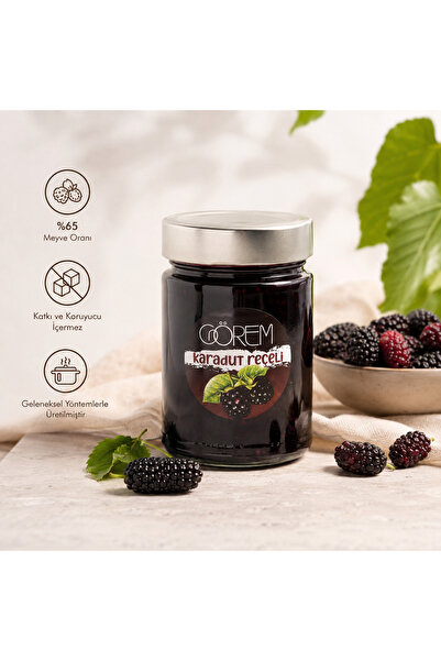Görem Zeytin Ev Yapımı Taze Karadut Reçeli 370 gr