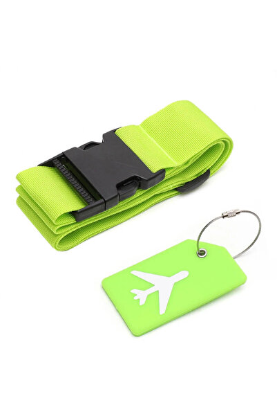 Choice5 Green Set Luggage Strap Set with Luggage Tag Multiple Colors of Lugga...