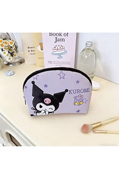 Choice1 MINISO Kuromi Cotton Sanrio Makeup Bag Large Capacity Portable Travel...