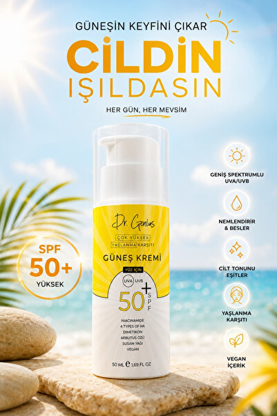 50+ SPF Çok Yüksek Korumalı Yaşlanma ve Leke Karşıtı Yüz Güneş Kremi - 50 ml