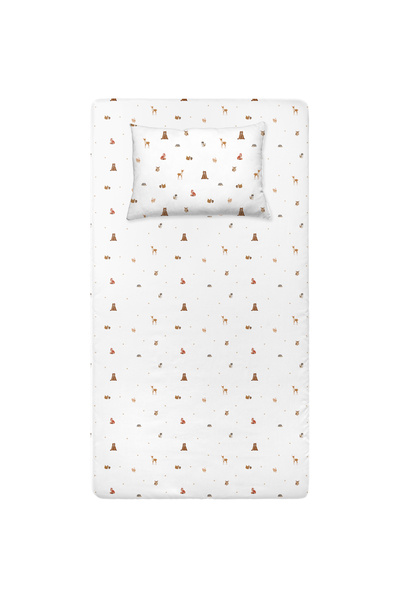 Casadora Baby Forest Amigos 100% Organic Cotton Satin Children's Fitted Sheet...