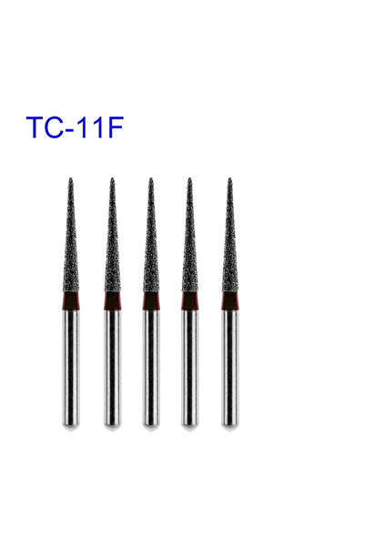 Choice5 TC-11F 5pcs/pack Conical Dental Diamond Burs TC Dental Drills For Hig...