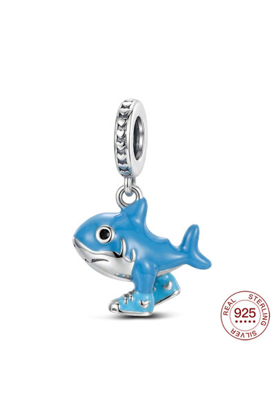Choice1 NBC0751 925 Sterling Silver Ocean Animal Charm Jellyfish Koi Shark Se...