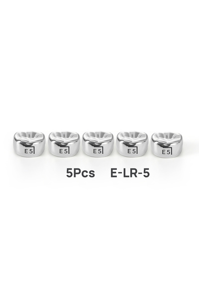 Choice22 E-LR-5 5 قطع تيجان أسنان، تيجان معدنية جاهزة الصنع، تيجان مؤقتة من ا...