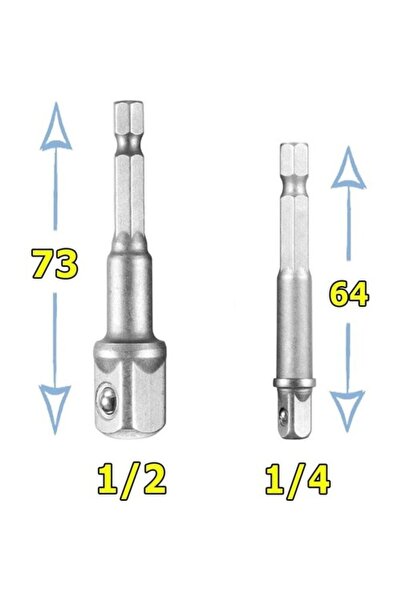 Rico Kk1314 1/2" 1/4" Lokma Adaptörü Bits Uç Seti 2 Parça