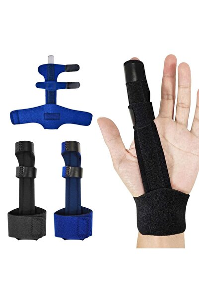 Choice1 blue Finger Splint Support Brace Pain Relief Trigger Fixing Straighte...