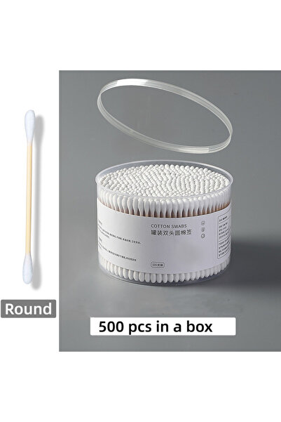 Choice10 Round box 500pcs Bamboo Double-Ended Cotton Swabs - Gentle for Ears ...