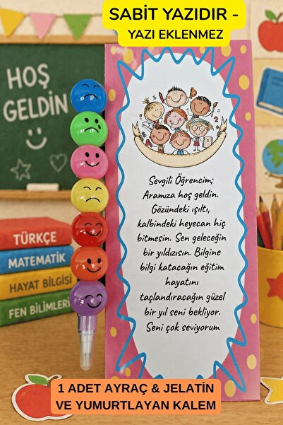 Emtory Gift Yumurtlayan Kalemli Okul Hoş Geldin Ayracı - Okul Hediyesi - Öğre...