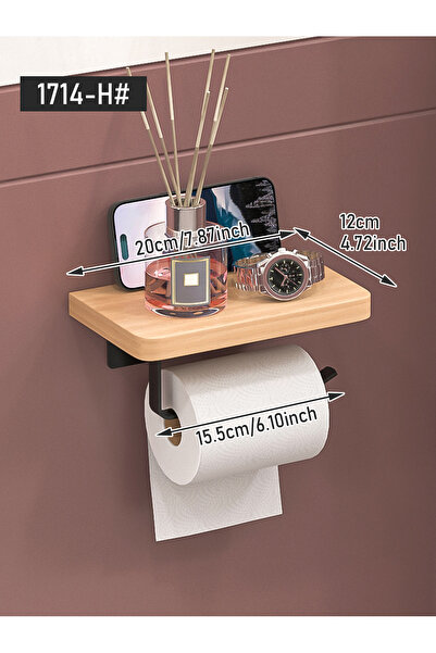 Choice1 1714H Creative Solid Wood Tissue Holder for Bathroom Storage, Wall Mo...