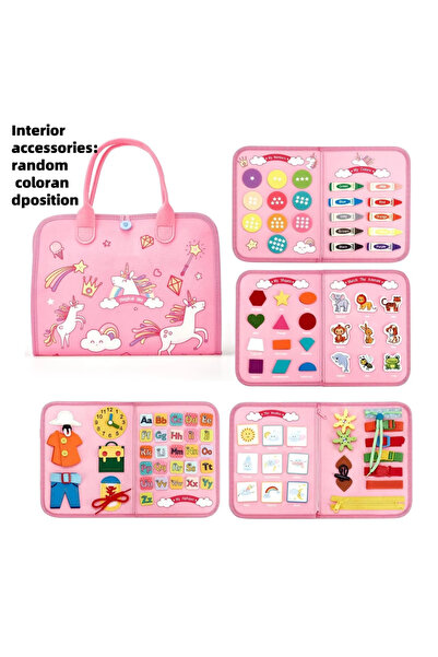Choice1 Pink Montessori Busy Board Sensory Toys Educational Travel Activities...