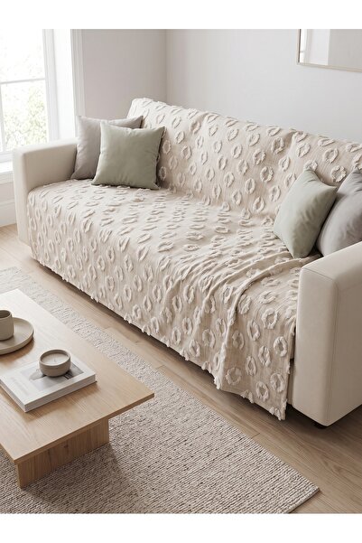 ELİTE COLLECTİON Non-Slip Multi-Purpose Sofa Cover – 100% Linen Cotton, 1.70 ...