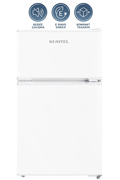 KUMTEL HTMF-90EW 87 L Çift Kapılı Mini Buzdolabı - Beyaz