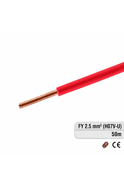 RCB Electro Cablu electric rigid FY 2.5 mm² (H07V-U), Rola 50 m, Culoare Rosu...