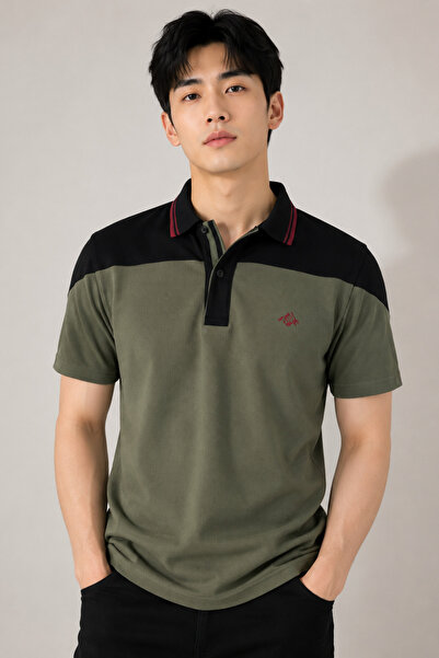 Mesh 100% Cotton Men's Polo Collar T-shirt, Colorful Striped Short Sleeve Spl...