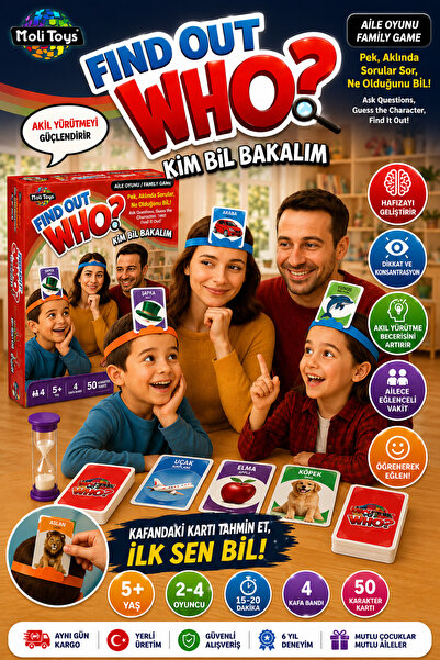 Moli Toys Kim Bil Bakalım Tahmin Oyunu Bilgi Ve Zeka Kutu Oyunu Ailece Oynana...