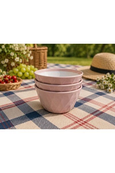 HOBBY LİFE 3 'lü Prizma Yuvarlak Kase 0,5 L & Pembe