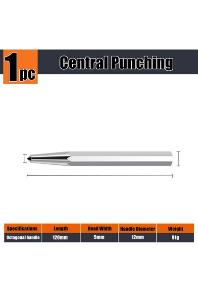 Choice A High Hardness Center Punch Non-slip Handle Tapered Punch Point Punch...