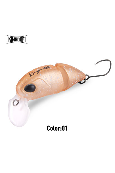 Kingdom 37mm 2.3g color 01 2 Section Minnow Lure 2.3g 37mm Floating S-shaped ...