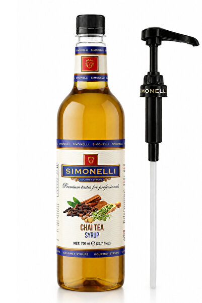 Simonelli Chai Tea Aromalı Kahve Şurubu 700 ml - İçecek ve Kokteyl Şurubu (Po...