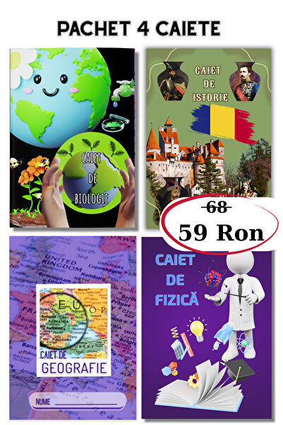 OEM Pachet Caiete Studentesti Premium Anaisha, Biologie, Geografie, Istorie, ...
