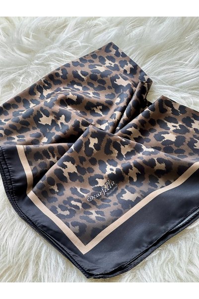 scarfella Leopar desenli Natural Şal