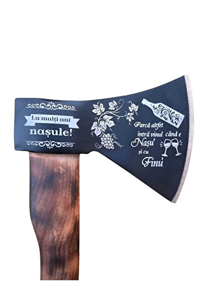 Rotor Topor personalizat "La multi ani Nasul" 1000g, coada lemn 38 cm.