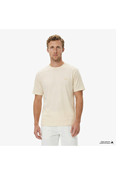 Lacoste Erkek Relaxed Fit Bisiklet Yaka Bej T-Shirt