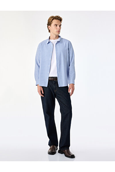 Koton Regular Fit Classic Collar Long Sleeve Striped Shirt